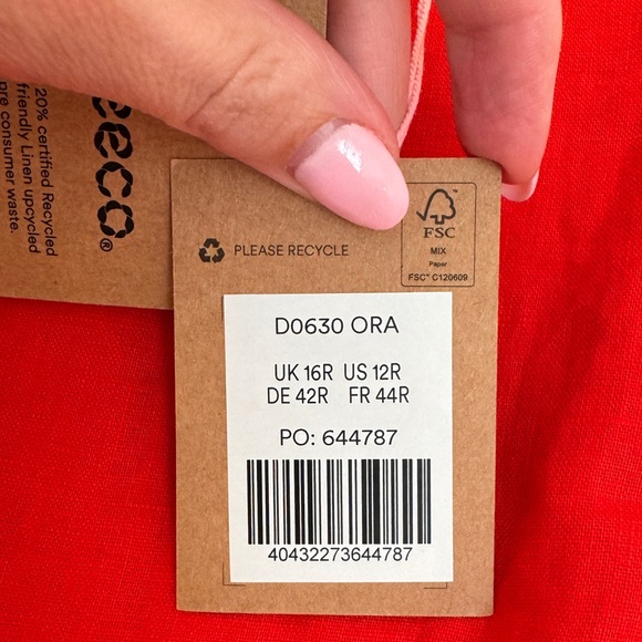 NWT Boden Fit-and-Flare Linen Mini Dress Red Size 12 - Picture 8 of 9